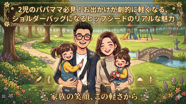 2児のパパママ必見！お出かけが劇的に軽くなる、ショルダーバッグになるヒップシートのリアルな魅力